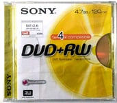 SONY DVD+RW 4.7GB 4x 120min Jewel Case Single Disc – NEW & SEALED