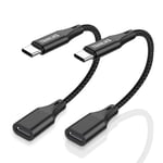 TRANLIKS 2Pack USB C to Lightning Female Adapters 60W PD Fast Charging and Data Transfer for 15/15 Pro/15 Plus/15 Pro Max(Earphones not Supported)