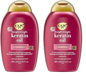 OGX Après-Shampoing à l'Huile de Keratine pour Réparer Les Pointes Fourchues, 385 ml (Lot de 2)