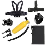XIAODUAN-Accessory kit YKD-125 7 in 1 Chest Belt + Wrist Belt + Head Strap + Floating Bobber Monopod + Buckle Basic Mount + Screws + Carry Bag Set for GoPro HERO4 /3+ /3/2 /1 / SJ4000