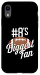 Coque pour iPhone XR Numéro 8's Biggest Fan Football Mom Funny Woman Touchdown