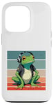 Coque pour iPhone 13 Pro Frog Headphones Music Chill Cool Veste décontractée