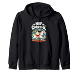 Pug Owner Pug Love On Hop The Carousel for Pug Lover Zip Hoodie