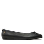 Ballerinaskor Tommy Hilfiger Ballerina Leather Flat Bow FW0FW08359 Svart