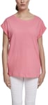 Urban Classics Ladies Extended Shoulder Tee T-Shirt Femme,Rose (Pink Grapefruit 01708),Large