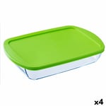 Rektangulär matlåda med lock Pyrex Cook & store Transparent Silikon Glas (4,5 L) (4 antal)