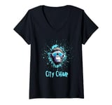 Womens Funny City Chimp Cool Urban Monkey Graffiti V-Neck T-Shirt