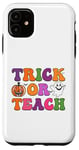 Coque pour iPhone 11 Trick Or Teach Costume rétro Halloween Groovy Homme Femme