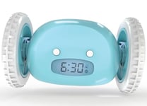 CLOCKY Réveil Matin Roulant Forte Sonnerie Reveil Puissant Gros Dormeurs Reveil pour Sourd Reveil Tres Bruyant Reveil Chambre Adulte Enfant Adolescent Reveil LED Roule Saute, Cadeau Amusant (Bleu)