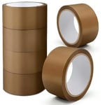 K-MART Packaging Tape, Industrial Duty Brown Parcel Tape 6 Rolls With Low Noise - 48mm X 66m, Secure Sticky Brown Tape For Box Packaging, Moving Boxes, Packing Tape Strong For Moving House (6 rolls)