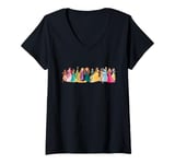 Womens Disney Princess A Dozen Magical Friends Group Lineup V-Neck T-Shirt