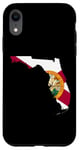 Coque pour iPhone XR T-shirt avec drapeau de la Floride à l'intérieur de la carte de l'état de Floride