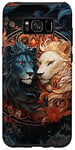 Coque pour Galaxy S8+ Ying yang lion belle et féroce lions fleurs anime art