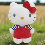 Peluche Hello Kitty 28 cm en robe rouge