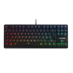 CHERRY G80-3000N RGB TKL, clavier mécanique de gaming filaire sans pavé numérique, Disposition suisse (QWERTZ), rétro-éclairage RGB, Commutateurs d’origine MX MX RED, Noir