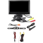 12V-24V 7-tums TFT-LCD-färg-HD-skärm med en registreringsskyltkamera för auto-CCTV-backkamera reservdelar