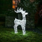 CLEARANCE! Premier Christmas 160 LED Outdoor Soft Acrylic Reindeer 1.15m WHITE