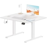 Devoko Bureau Assis Debout Électrique 100 x 60cm, Bureau Réglable en Hauteur de 71 cm à 119 cm avec 2 Hauteurs Mémorisables pour Bureau(Blanc, 100cm)