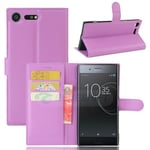 Sony Xperia XZ Premium      PU Wallet Case    [Purple]