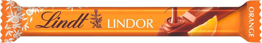 Lindt LINDOR Milk Orange Chocolate Snacking Bar Pack Of 24