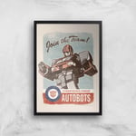 Transformers Join The Team Art Print - A3 - Black Frame