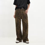 Tan Leopard Jeans Dam Denim Byxor Vida Ben Byxor leopard print leopard print XL