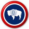 None Wyoming US State Flag 25mm Pin Button Badge