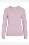 Vila - Tröja viRil L/s O-neck Knit Top - Rosa