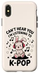 iPhone X/XS Can't Hear You K-Pop Fan Headphones Bunny Rabbit music Fun Case