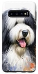 Galaxy S10 Old English Sheepdog Dog Watercolor Artwork Case