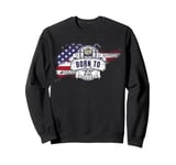 Born For A Purpose, To Ride it. USA American Flag Motorcycle Sweatshirt