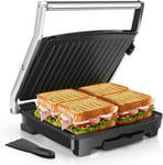 Large Panini Press Sandwich Maker, 2000W Toastie Toaster, Non-Stick, Adjustable