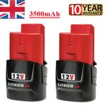 2 Pack  M12 3.5Ah For Milwaukee M12B2 Lithium Cordless 12V Battery 48-11-2420 UK