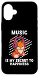 Coque pour iPhone 16 Plus La musique de Cute Fox est le secret de mon bonheur | Kawaii Fox