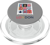 London Stamp with Iconic Landmarks - London Souvenir PopSockets PopGrip for MagSafe