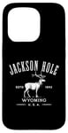 iPhone 15 Pro Jackson Hole Wyoming USA Estd 1892 with Elk Souvenir Design Case