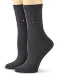 Tommy Hilfiger - Casual Womens Socks - 2 Pack - Womens Clothing - Ladies Socks - Ankle Socks - Signature Embroidered Logo - Grey