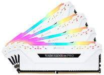 Corsair Vengeance RGB Pro - Kit de Mémorie Enthousiaste (32Go (4x8Go), DDR4, 3200MHz, C16, XMP 2.0) - Blanc