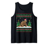 Christmas Tree Lights Tortoise Santa Ugly Xmas Sweater Tank Top