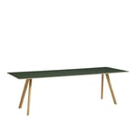 HAY - CPH30 2.0 Table Lacquered Oak Frame L250 X W90 X H74  Green Linoleum Tabletop Lacquered Edge - Matbord - Ronan & Erwan Bouroullec - Grön - Trä