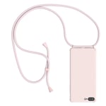 For Apple iPhone 8 / 7 Plus phone cover with strap chain cord case Old rose