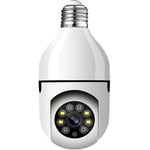 CHOYCLIT Caméra de surveillance interieur / exterieur,Caméra d'ampoule E27, caméra de sécurité PTZ sans Fil 1080p avec connecteur de bulbe E27,