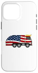 Coque pour iPhone 16 Pro Max Camion poubelle drapeau américain Trump drôle