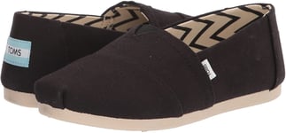 Toms Classic Black White Recycled Cotton Womens Espadrilles Slipons