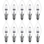 42W E14 C35 Dimbar Halogenlampa AC 220-240V Varmvit 2700K E14 Transparent Halogen Ljuslampa (10st)  (FMY)