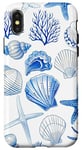 iPhone X/XS Blue Seashell Coastal Summer, Starfish, Women Case