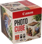 Canon Photo Cube Creative Pack, Orange - PG-540/CL-541 Ink with PP-201 Glossy Photo Paper 5x5 (40 Sheets) + Photo Frame + Double Sided Tape (30pcs) - Compatible with PIXMA Printers