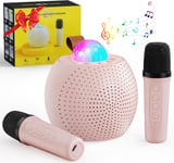 Kriogor Karaoke Machine for Adults and Kids with 2 Microphones Portable Mini LED