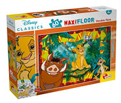 Lisciani, Maxi Puzzle pour enfants a partir de 4 ans, 60 pièces, 2 en 1 Double Face Recto / Verso avec le dos à colorier - Disney Roi Lion - 91751