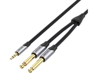 Mini Jack 3.5Mm To 2X Jack 6.5Mm Cable Vention Barhg 1.5M (Gray)